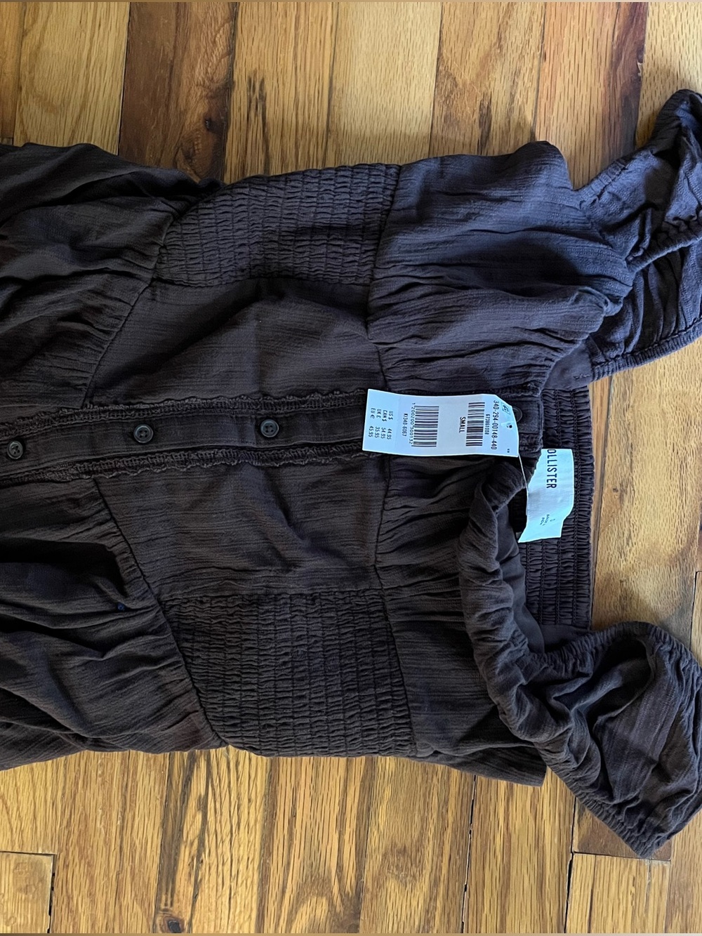 Womens Crop Baby Doll Top Brown